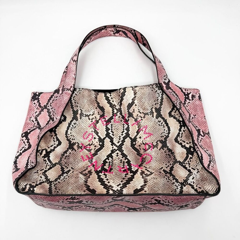 Stella McCartney Snakeskin Tote Bag Studded Logo Large Designer Handbag